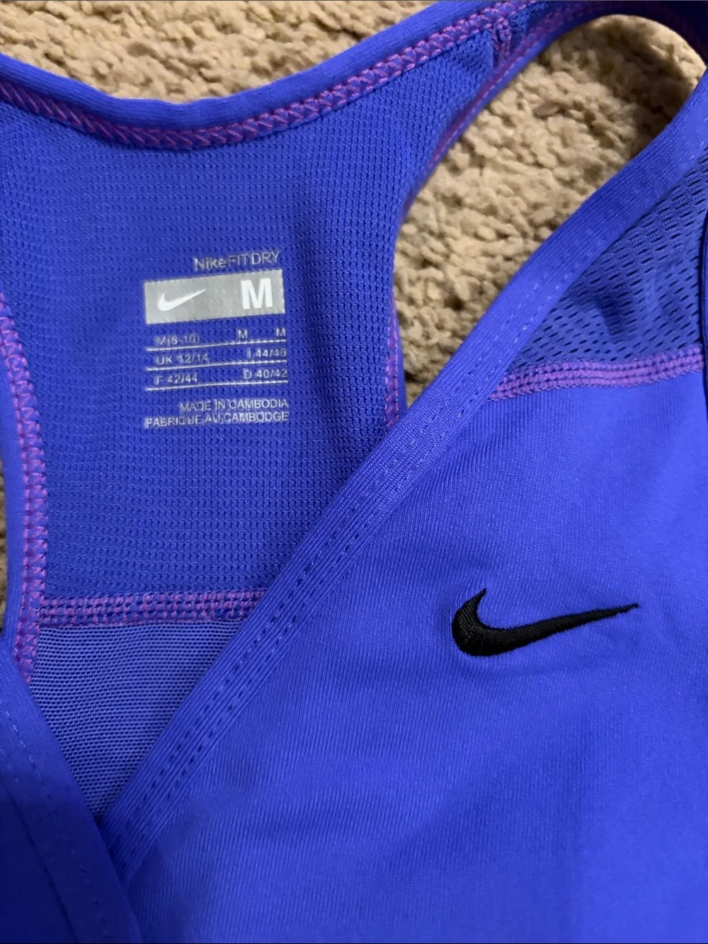 Nike Fit Dry Crossover V Neck Racerback Court Victory Purple/Pink Rise  8/10